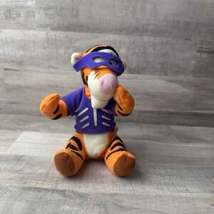 VINTAGE MATTEL HALLOWEEN TIGGER IN SKELETON COSTUME WINNIE POOH 1998 PLUSH MASK